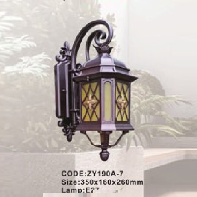 CODE: ZY190A-7: Đèn gắn tường ngoài trời - KT: 350mm x 160mm x 260mm - Đèn E27 x 1 bóng