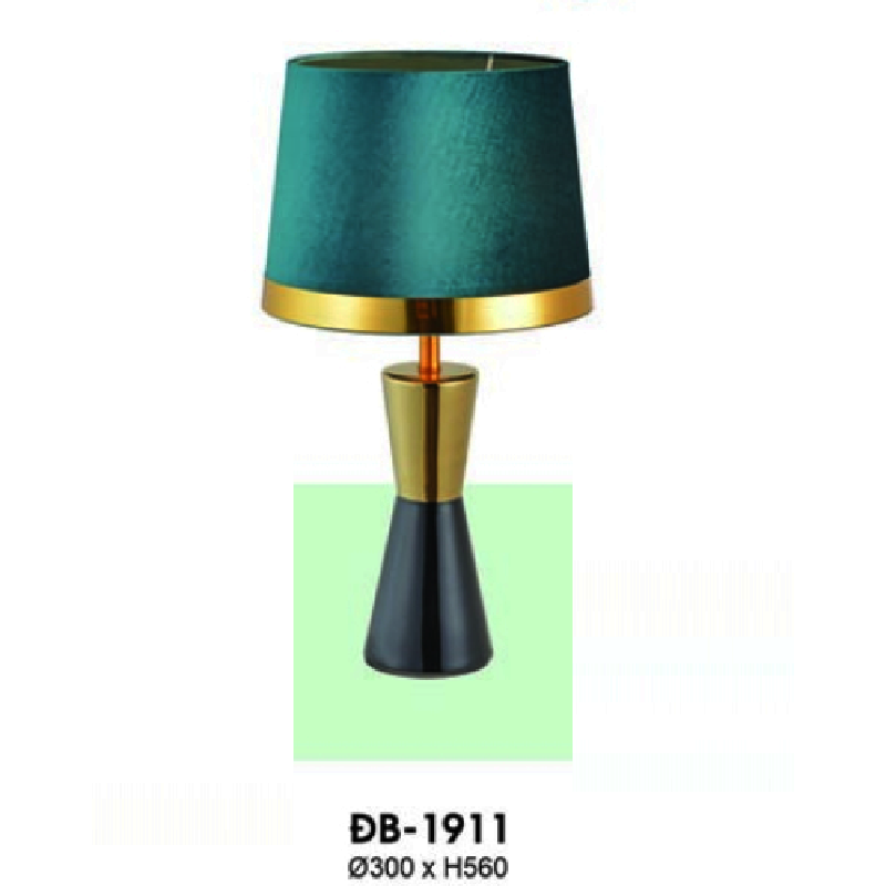 HF - ĐB - 1911: Đèn bàn/đèn đầu giường chóa Xanh - KT: Ø300mm x H560mm - Bóng đèn E27 x 1 bóng
