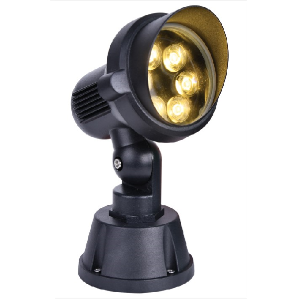 E - FN -198: Đèn pha LED ngoài trời 6W - KT: Ø90mm x H190mm - IP65 - Ánh sáng trắng/vàng