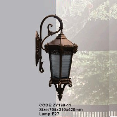 CODE: ZY199-11: Đèn gắn tường ngoài trời - KT: 705mm x 310mm x 420mm - Đèn E27 x 1 bóng