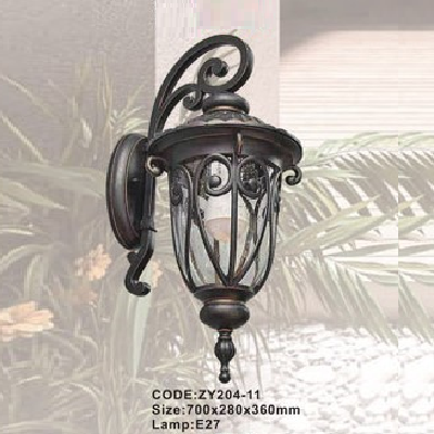 CODE: ZY204-11: Đèn gắn tường ngoài trời - KT: 700mm x 280mm x 360mm - Đèn E27 x 1 bóng