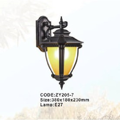 CODE: ZY205-7: Đèn gắn tường ngoài trời - KT: 380mm x 180mm x 230mm - Đèn E27 x 1 bóng