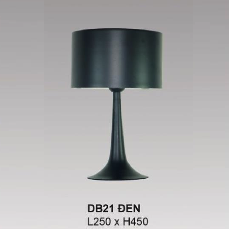 35 - DB21 ĐEN: Đèn đặt tủ đầu giường/ đặt bàn - KT: L250mm x H450mm - Bóng đèn E27 x 1 bóng