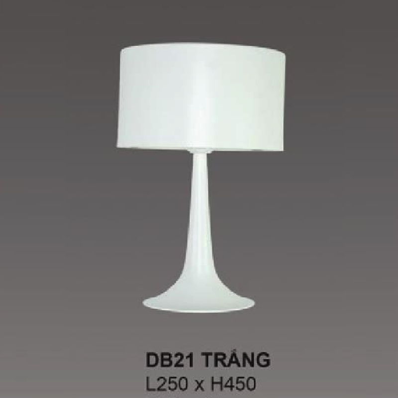 35 - DB21 TRẮNG: Đèn đặt tủ đầu giường/ đặt bàn - KT: L250mm x H450mm - Bóng đèn E27 x 1 bóng