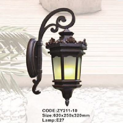 CODE: ZY211-10: Đèn gắn tường ngoài trời - KT: 620mm x 250mm x 320mm - Đèn E27 x 1 bóng