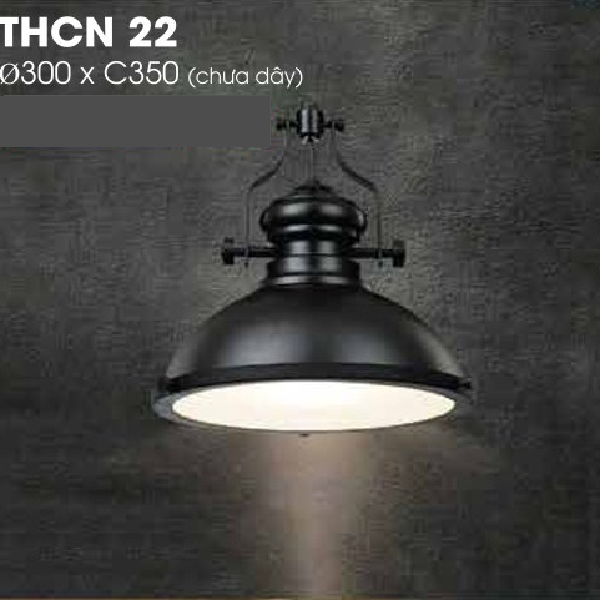 THCN  22: Đèn thả đơn - KT: Ø300mm x H900mm - Đèn chân E27 x 1 bóng