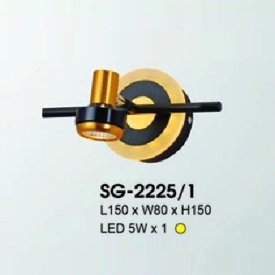 HF - SG - 2225/1: Đèn rọi gương/tranh - KT: L150mm x W80mm x H150mm - Đèn LED 5W ánh sáng vàng