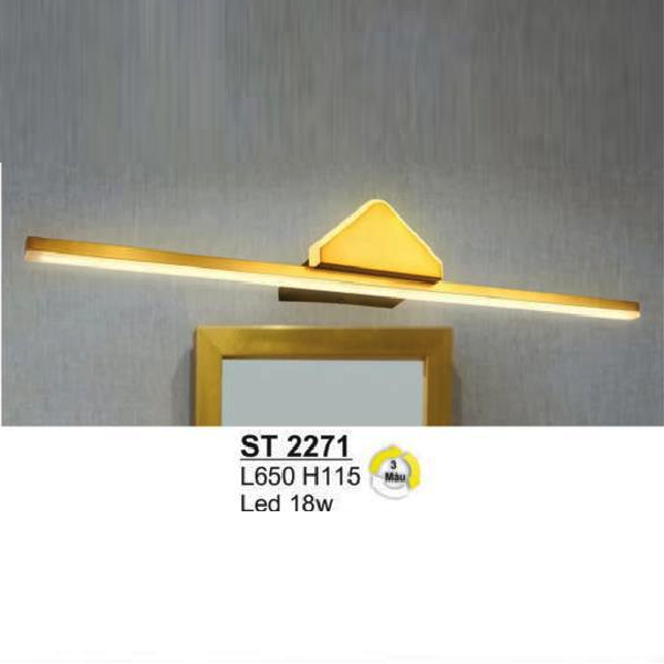 SN - ST 2271: Đèn rọi tranh/rọi gương LED  - KT: L650mm x H115mm - Đèn LED 18W ánh sáng đổi 3 màu