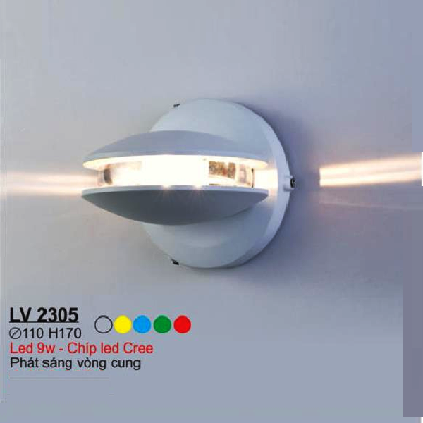 SN - LV 2305: Đèn LED gắn tường phát sáng vòng cung - KT: Ø110mm x H170mm - Đèn LED 9W