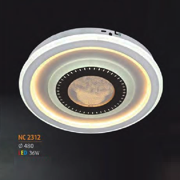 NC 2312: Đèn áp trần LED Mica - KT: Ø480mm - Đèn LED 36 W