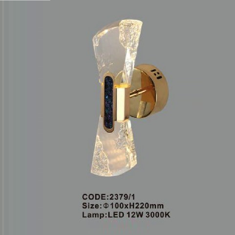 CODE: 2379/1: Đèn gắn tường LED Phale khối - KT: Ø100mm x H220mm - Đèn LED 12W ánh sáng vàng 3000K