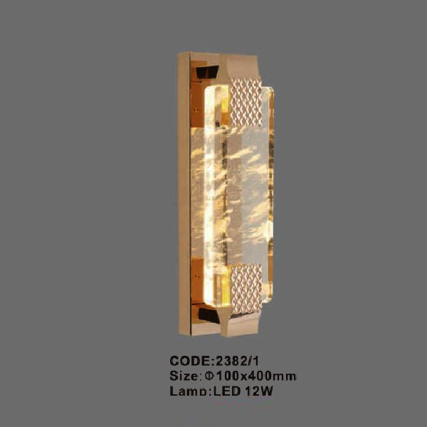 CODE: 2382/1: Đèn gắn tường Phale LED - KT: Ø100mm x H400mm - Đèn LED 12W