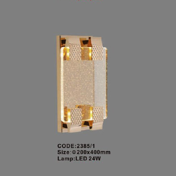CODE: 2385/1: Đèn gắn tường Phale LED - KT: Ø200mm x H400mm - Đèn LED 24W