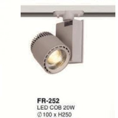 FR-252: Đèn rọi ray LED COB 20W - KT: Ø100mm x H250mm - Ánh sáng trắng/vàng