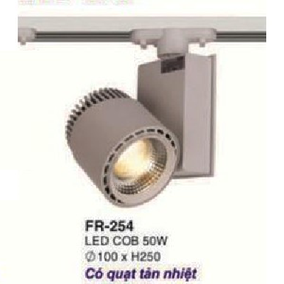 FR-254: Đèn rọi ray LED COB 50W - KT: Ø100mm x H250mm - Ánh sáng trắng/vàng