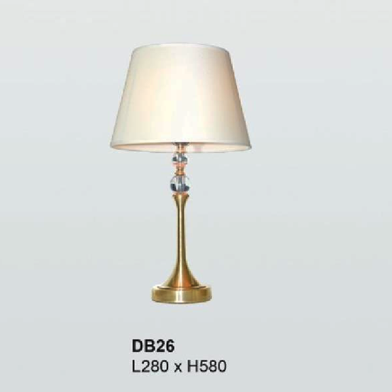 35 - DB26: Đèn đặt tủ đầu giường/ đặt bàn - KT: L280mm x H580mm - Bóng đèn E27 x 1 bóng