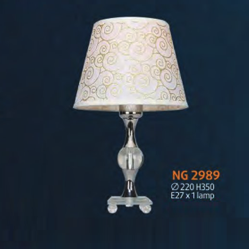 NG 2989: Đèn đầu giường  - KT: Ø220mm x H350 - Bóng đèn E27 x 1 bóng