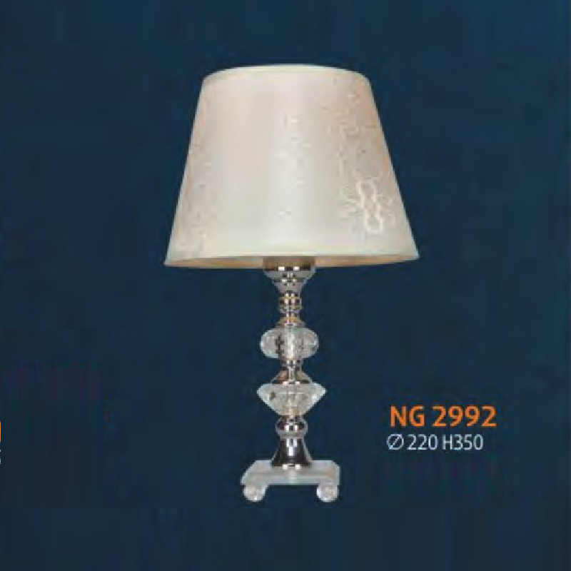 NG 2992: Đèn đầu giường chao vải - KT: Ø220mm x H350 - Bóng đèn E27 x 1 bóng
