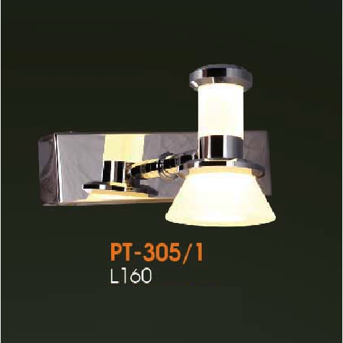 VE - PT - 305/1: Đèn rọi tranh/gương đơn - KT: L160mm - Đèn LED ánh sáng vàng