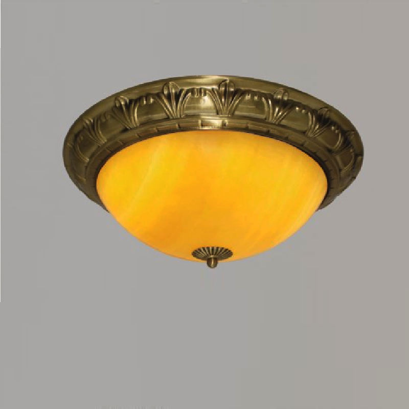 SN - OĐ 3083: Đèn ốp đồng chao đá - KT: Ø400 - Bóng đèn LED 18W x 2 ánh sáng đổi màu