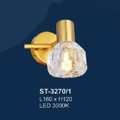 AN - ST - 3270/1: Đèn rọi tranh/gương đơn - KT: L160mm x H120mm - Đèn LED ánh sáng vàng 3