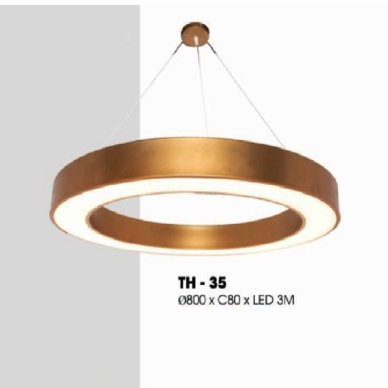 TH - 35: Đèn thả vòng LED - KT: Ø800mm x H80mm  ( chiều cao vòng LED) - Đèn LED đổi 3 màu