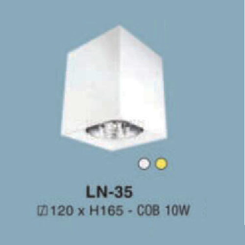 LN - 35: Đèn lon LED COB 10W gắn nổi, 1 chế độ ánh sáng (trắng/vàng)