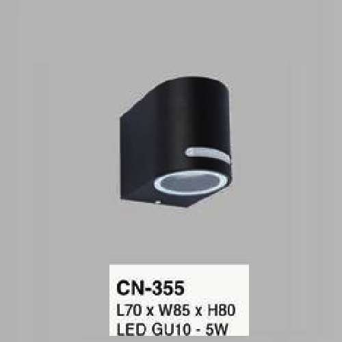 EU - CN - 355: Đèn gắn tường ngoài trời - KT: L70mm x W85mm x H80mm - Đèn LED GU10-5W, ánh sáng vàng