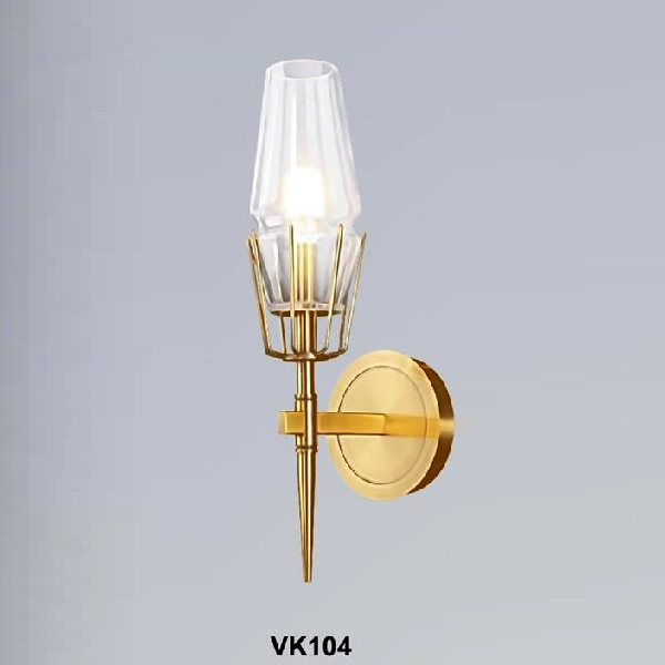 355 - VK104: Đèn gắn tường 1 bóng, chao thủy tinh - KT: W150mm x H390mm - Đèn chân E14 x 1 bóng