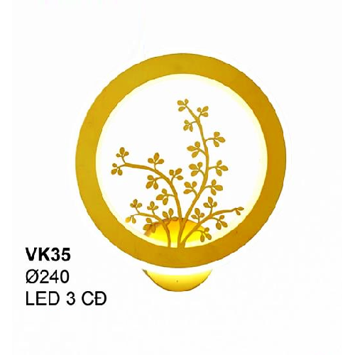 35 - VK35: Đèn gắn tường LED - KT: Ø240mm - Đèn LED đổi 3 màu