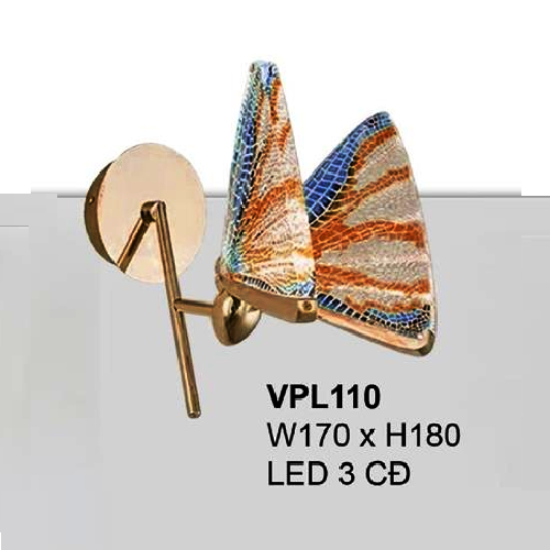 35 - VPL 110: Đèn vách LED Phale - KT: W170mm x H180mm - Đèn LED đổi 3 màu