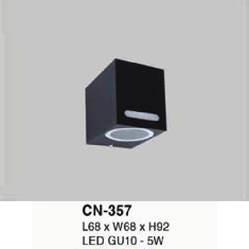 EU - CN - 357: Đèn gắn tường ngoài trời - KT: L68mm x W68mm x H92mm - Đèn LED GU10- 5W , ánh sáng vàng