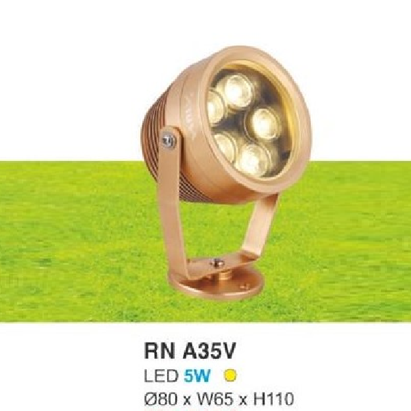 HF - RN A35V LED 5W: Đèn pha ngoài trời LED 5W - KT: Ø80mm x W65mm x H110mm - Ánh sáng vàng