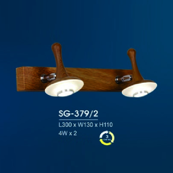 HF - SG - 379/2: Đèn rọi tranh / rọi gương đôi - KT: L300mm x W130mm x H110mm  -  Đèn LED 8W ánh sáng đổi 3 màu