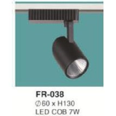 FR-038: Đèn rọi ray LED COB 7W - KT: Ø60mm x H130mm - Ánh sáng trắng/vàng