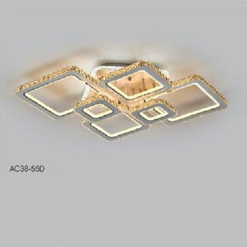 AC 38 - 55D: Đèn áp trần  LED Mica - KT: L900mm x W670mm x H150mm - Đèn LED 380W ánh sáng đổi 3 màu