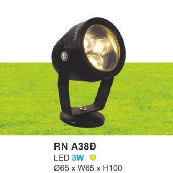 HF - RN A38Đ LED 3W: Đèn pha ngoài trời LED 5W - KT: Ø65mm x W65mm x H100mm - Ánh sáng vàng