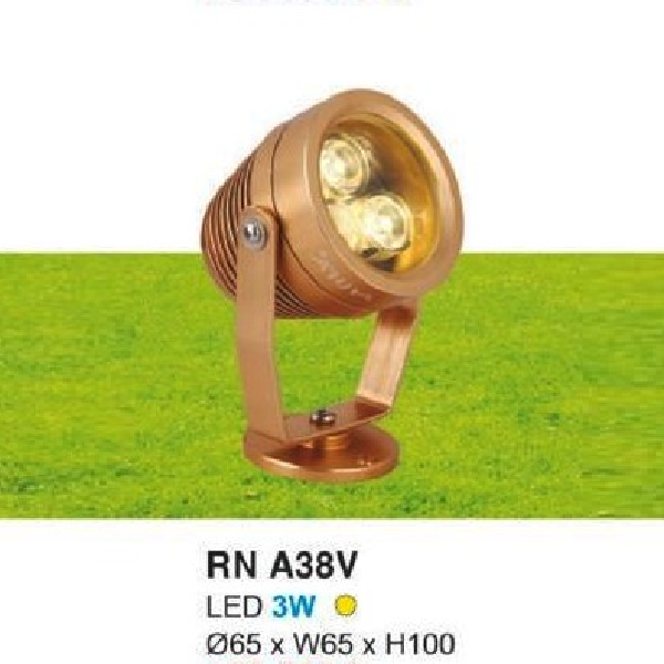 HF - RN A38V LED 3W: Đèn pha ngoài trời LED 5W - KT: Ø65mm x W65mm x H100mm - Ánh sáng vàng