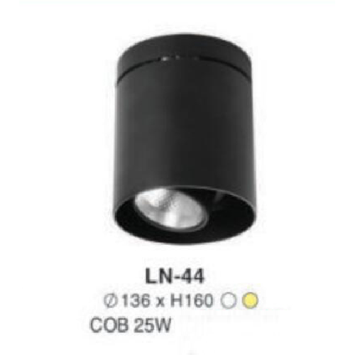 LN - 44: Đèn lon LED COB 25W gắn nổi, 1 chế độ ánh sáng (trắng/vàng)