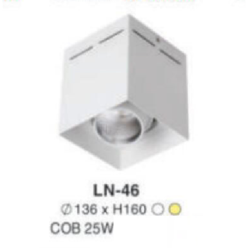 LN - 46: Đèn lon LED COB 25W gắn nổi, 1 chế độ ánh sáng (trắng/vàng)