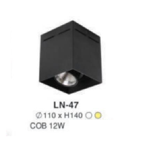 LN - 47: Đèn lon LED COB 12W gắn nổi, 1 chế độ ánh sáng (trắng/vàng)