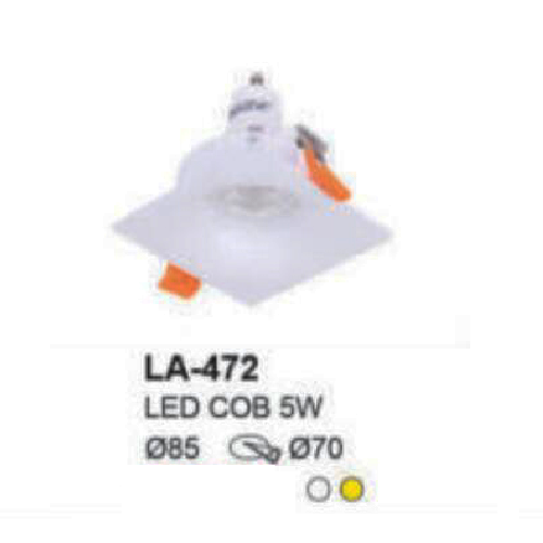 LA - 472: Đèn LED COB vuông âm trần 5W, 1 chế độ ánh sáng ( trắng/vàng)