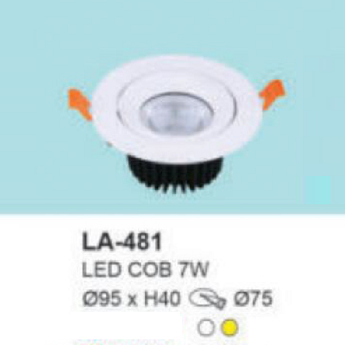 LA - 481: Đèn LED COB âm trần 7W, 1 chế độ ánh sáng ( trắng/vàng)