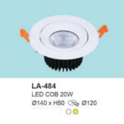 LA - 484: Đèn LED COB âm trần 20W, 1 chế độ ánh sáng ( trắng/vàng)