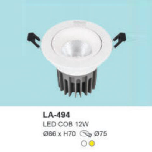 LA - 494: Đèn LED COB âm trần 12W, 1 chế độ ánh sáng ( trắng/vàng)