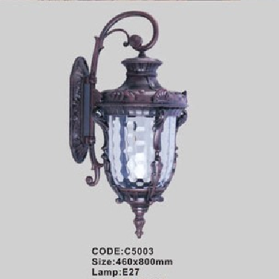 CODE: C5003: Đèn gắn tường ngoài trời - KT: 460mm x 800mm - Đèn E27 x 1 bóng