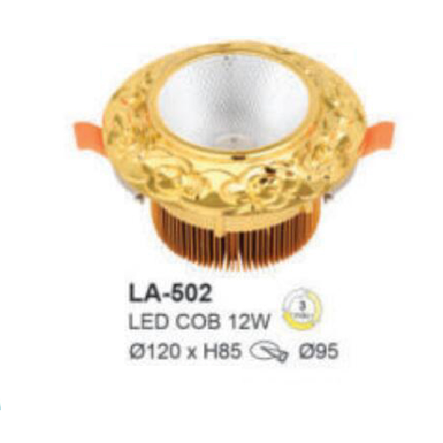 LA- 502: Đèn LED COB âm trần 12W,  ánh sáng đổi màu ( trắng - trung tính - vàng)