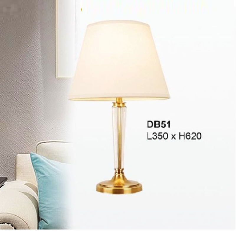 35 - DB51: Đèn đặt tủ đầu giường/ đặt bàn - KT: L350mm x H620mm - Bóng đèn E27 x 1 bóng