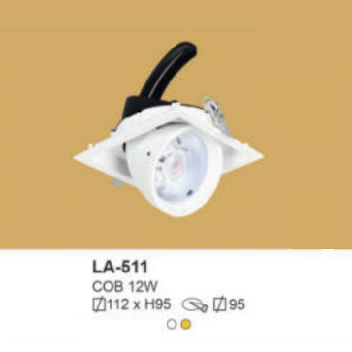 LA - 511: Đèn LED COB âm trần 12W, 1 chế độ ánh sáng ( trắng/vàng)