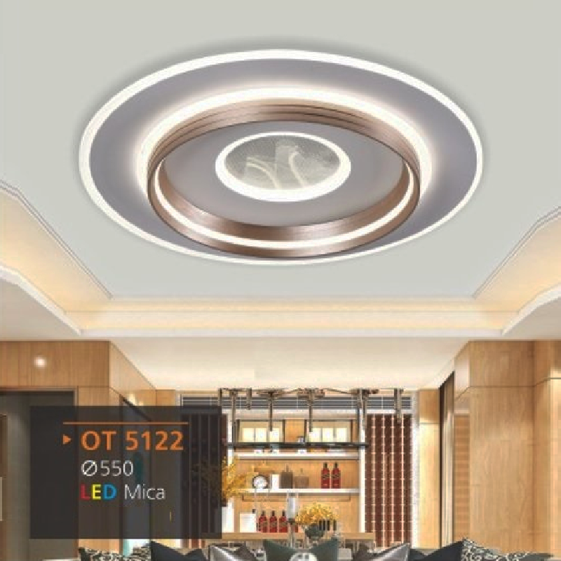 AD - OT 5122: Đèn ốp trần LED Mica - KT: Ø500mm - Đèn LED